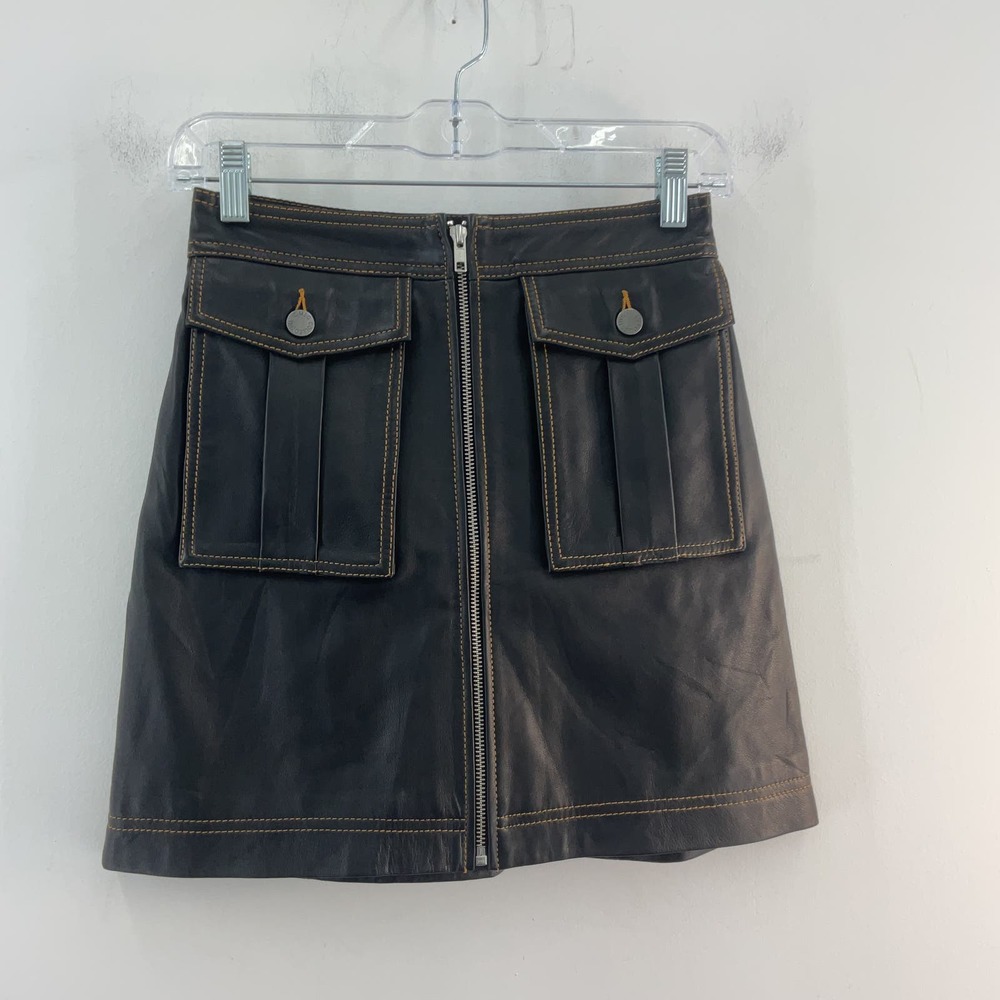 C/MEO Collective Black Leather Skirt
